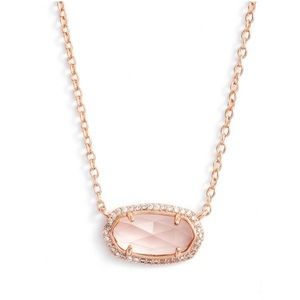 Kendra Scott Pave Elise Necklace - Rose Gold Peach